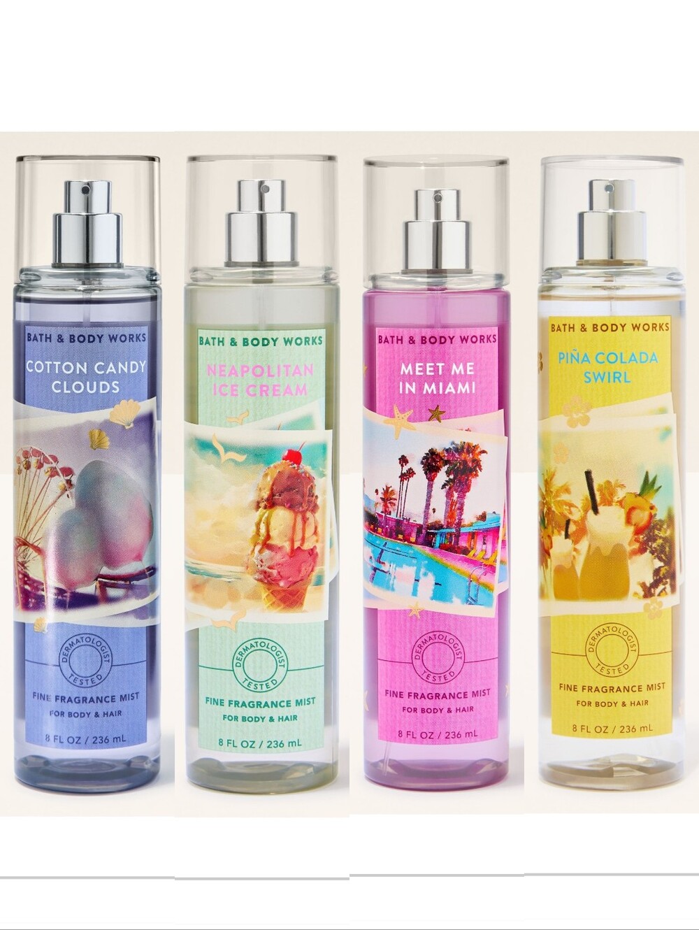 Bath & Body Works Fine Fragrance Body Mist 4 Piece Variety Set New RARE